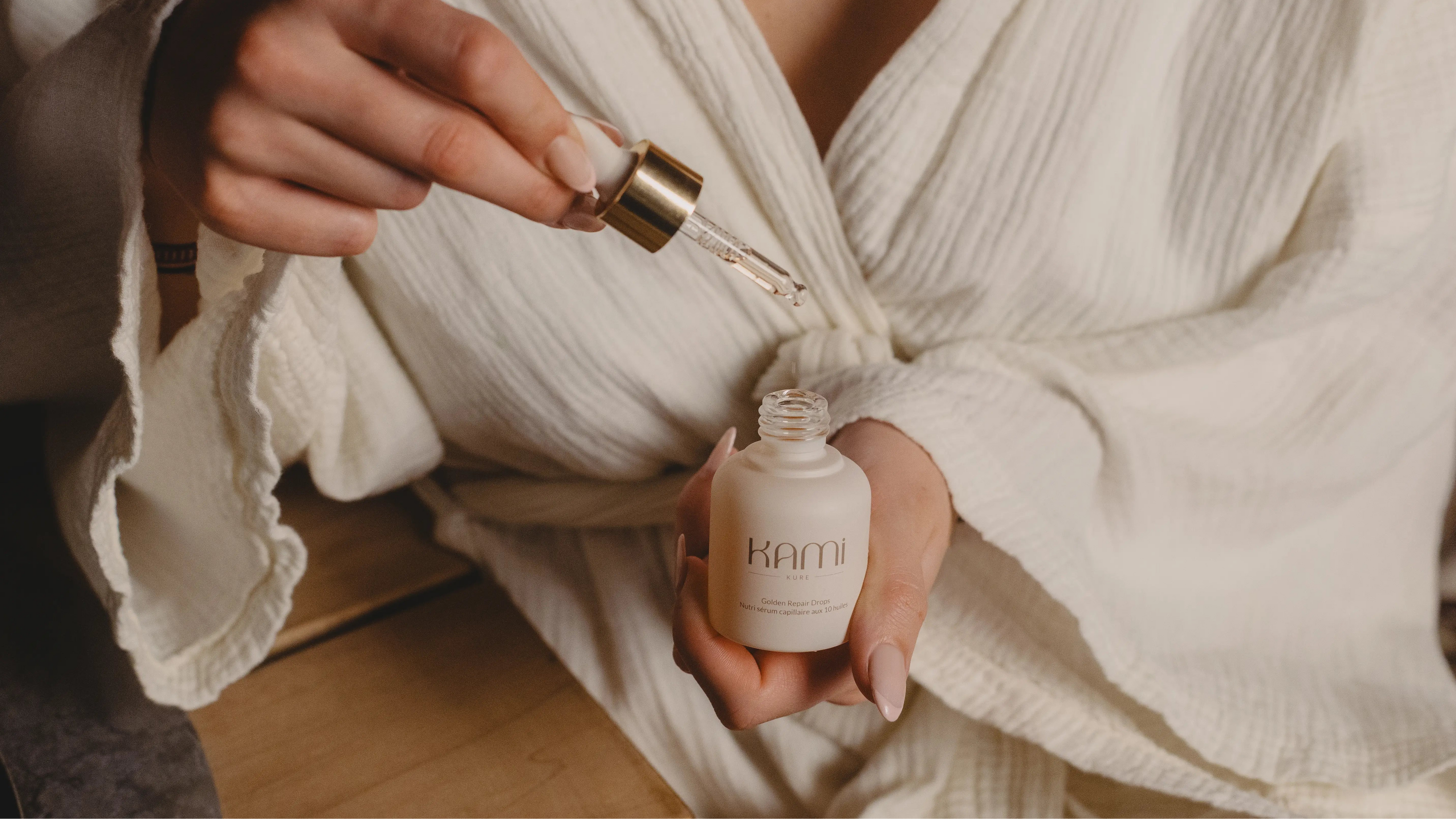 serum capillaire réparateur Golden Repair Drops - Kami Kure